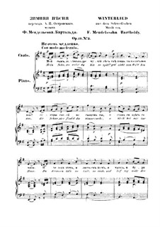 Six Songs, Op.19a: No.3 Winterlied (Winter Song) by Felix Mendelssohn-Bartholdy