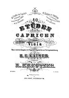 Forty Studies or Caprices for Viola: For a single performer by Rodolphe Kreutzer