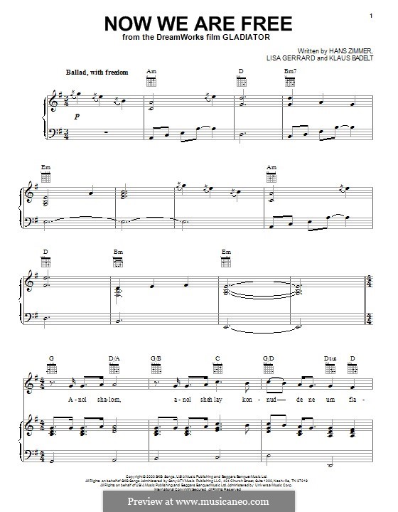 Misc Soundtrack - Gladiator - Now We Are Free Chords