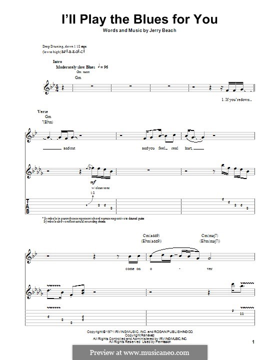 I'll Play the Blues for You: For guitar with tab by Jerry Beach