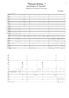 Turandot: Nessun dorma (full score) by Giacomo Puccini