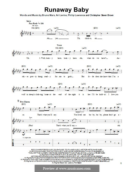 Vocal-instrumental version: For guitar with tab by Ari Levine, Christopher Steven Brown, Philip Lawrence