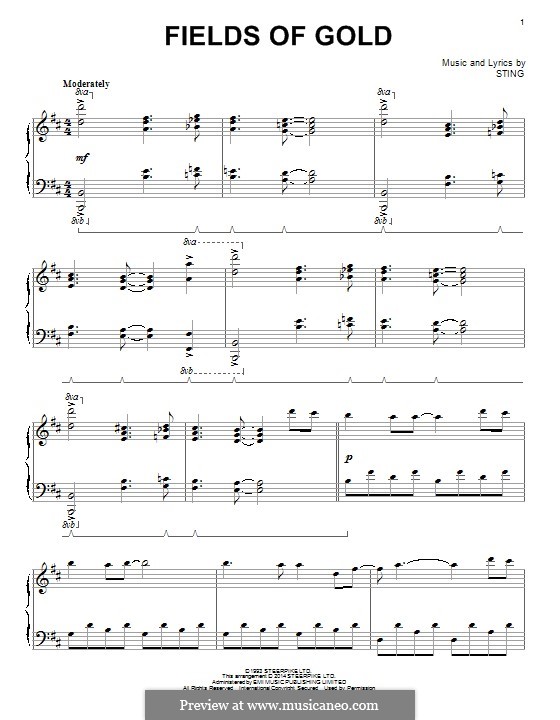Fields of Gold: For piano by Sting