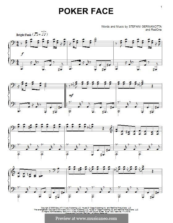 Instrumental version: For piano by RedOne, Stefani Germanotta
