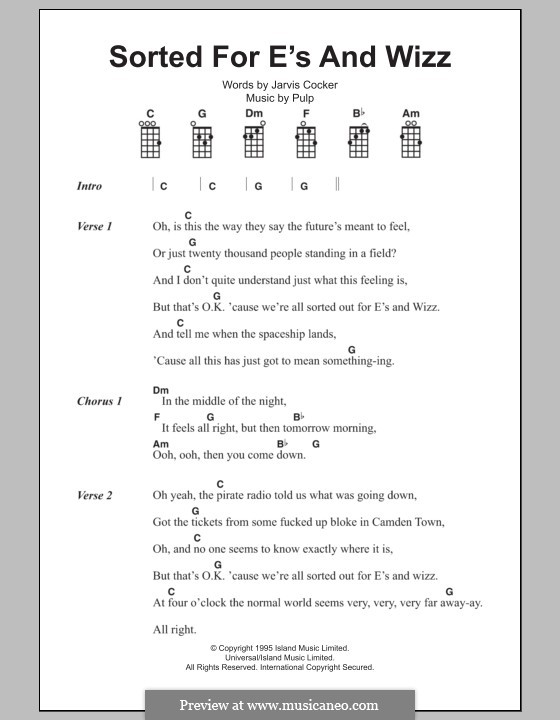 Sorted for E's and Wizz: For ukulele by Pulp