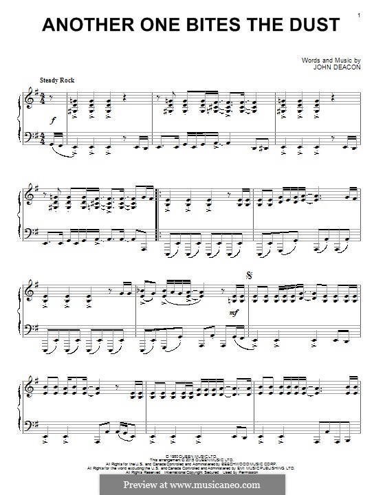 Another One Bites the Dust (Queen): For piano by John Deacon