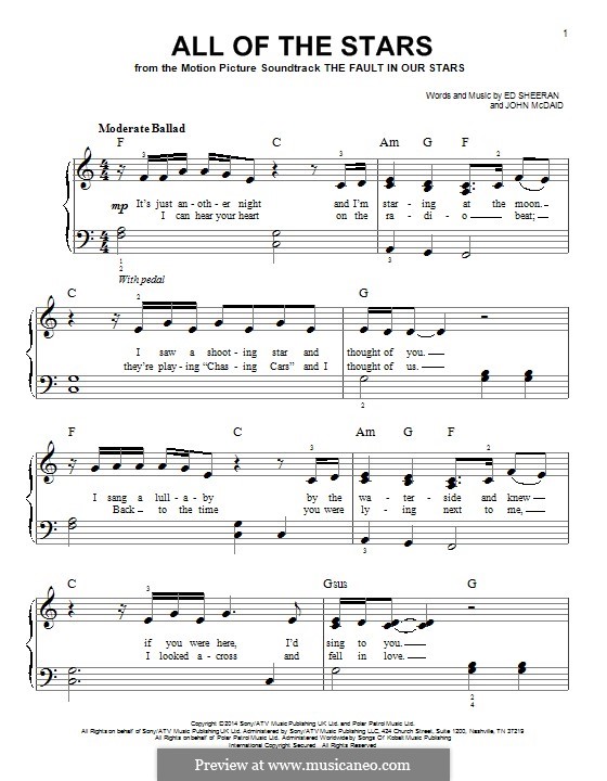 All of the Stars: For piano by Ed Sheeran, John McDaid