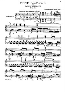 Symphony No.1 in B Flat Major 'Spring', Op.38: Version for piano by Robert Schumann