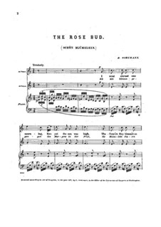 Three Two-Part Songs, Op.43: No.3 Schön Blümelein (Rose Bud) by Robert Schumann