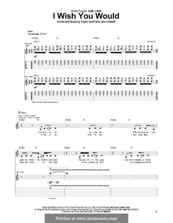 I Wish You Would: For guitar with tab by Taylor Swift, Jack Antonoff