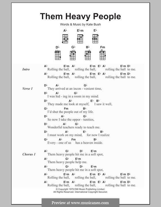 handle forhistorisk Vælg Them Heavy People by K. Bush - sheet music on MusicaNeo