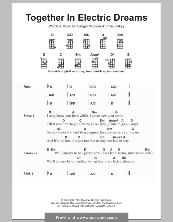 Together in Electric Dreams: For ukulele by Giorgio Moroder, Philip Oakey