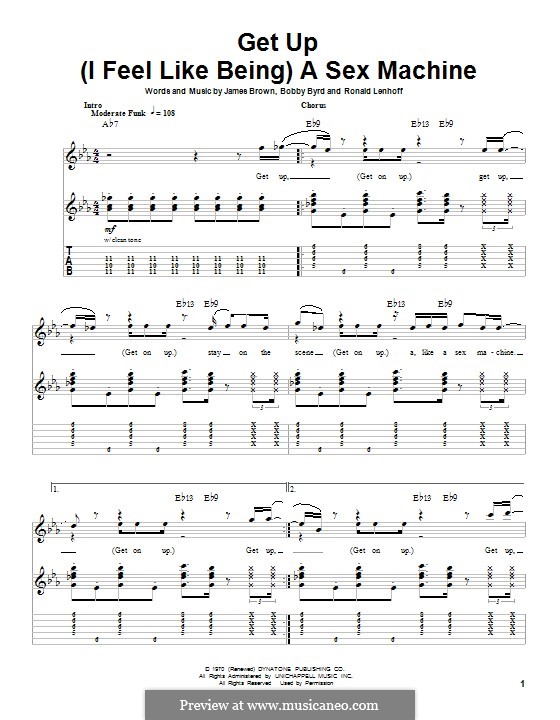 Get Up (I Feel Like Being) A Sex Machine: For guitar with tab by Bobby Byrd, James Brown, Ronald Lenhoff