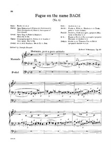 Six Fugues on Name 'Bach', Op.60: Fugue No.6 by Robert Schumann