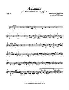 Sonata for Piano No.15 'Pastoral', Op.28: Andante, arranged for string orchestra – violin 2 part by Ludwig van Beethoven