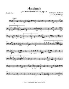 Sonata for Piano No.15 'Pastoral', Op.28: Andante, arranged for string orchestra – double bass part by Ludwig van Beethoven