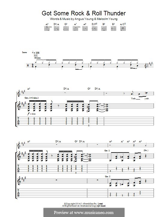 Got Some Rock & Roll Thunder (AC/DC): For guitar with tab by Angus Young, Malcolm Young