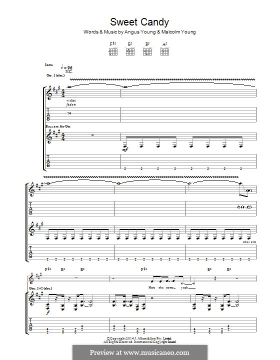 Sweet Candy (AC/DC): For guitar with tab by Angus Young, Malcolm Young