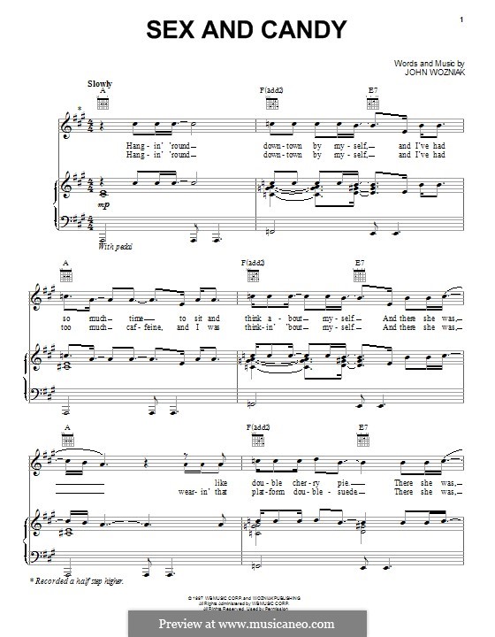 Sex And Candy Maroon 5 By J Wozniak Sheet Music On