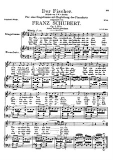 Fisherman, D.225 Op.5 No.3: For high voice and piano by Franz Schubert