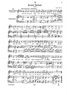 Erster Verlust (First Loss), D.226 Op.5 No.4: For low voice and piano by Franz Schubert