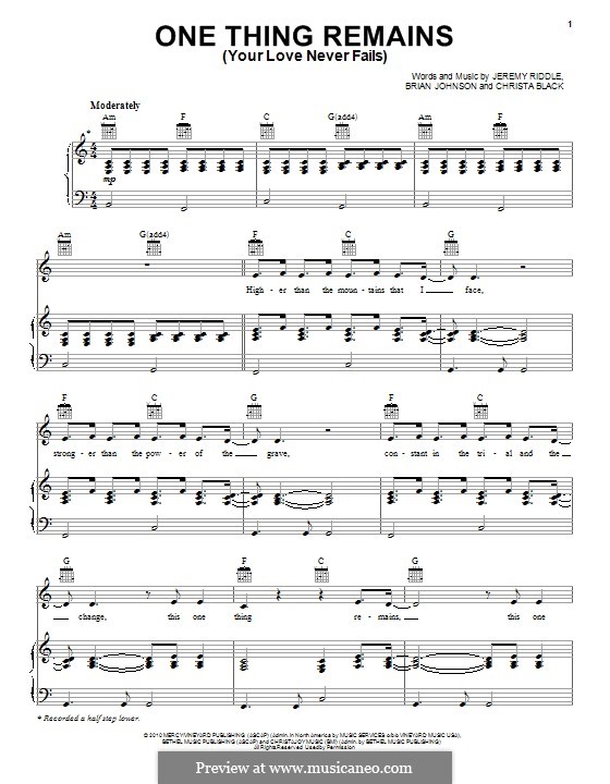 Your Love Never Fails - Guitar - Digital Sheet Music