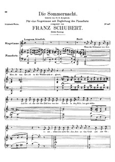 Die Sommernacht (The Summer Night), D.289: Second version by Franz Schubert