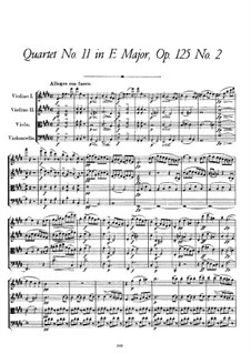 String Quartet No.11 in E Major, D.353 Op.125 No.2: Full score by Franz Schubert
