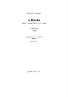 String Quartet No.2 in D Major: Movement II, piano transcription, tbpt75 by Alexander Borodin