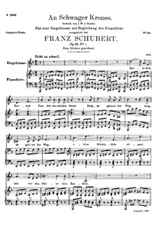 An Schwager Kronos (To Coachman Chronos), D.369 Op.19 No.1: For high voice and piano by Franz Schubert