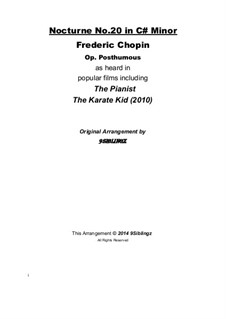 Nocturne in C Sharp Minor, B.49 KK IVa/16: For string orchestra by Frédéric Chopin