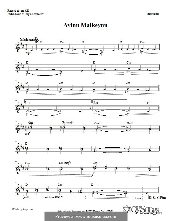 Avinu Malkenu (God, Our King): Lyrics and chords by folklore