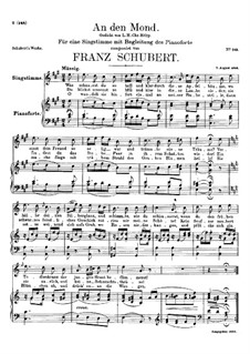 An den Mond (To the Moon), D.468 by F. Schubert - sheet music on