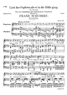 Lied des Orpheus (Song of Orpheus), D.474: First version by Franz Schubert