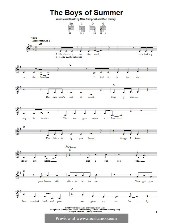 The Boys of Summer: For guitar with tab by Mike Campbell