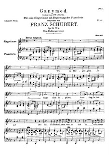 Ganymede, D.544 Op.19 No.3: For high voice and piano by Franz Schubert