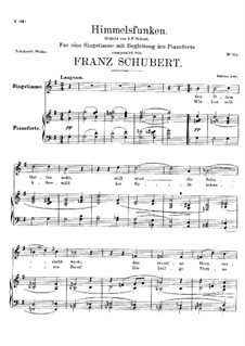 Himmelsfunken (Intimations of Heaven), D.651: For high voice and piano by Franz Schubert