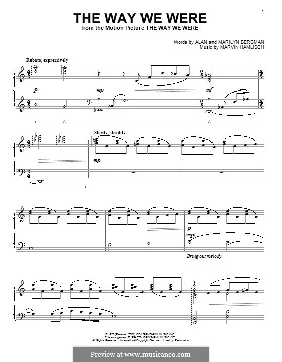 The Way We Were Barbra Streisand By M Hamlisch On Musicaneo The Way We Were Barbra Streisand By M Hamlisch On Musicaneo