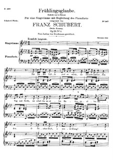 Frühlingsglaube (Faith in Spring), D.686 Op.20 No.2: German text by Franz Schubert