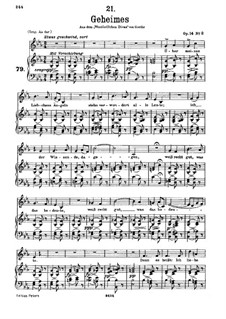 Geheimes (A Secret), D.719 Op.14 No.2: For low voice and piano by Franz Schubert