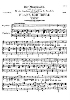 Der Musensohn (The Son of the Muses), D.764 Op.92 No.1: Second version by Franz Schubert