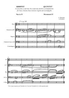 Quintet: Movement IV - Score with transposition - First edition by Alexander Bystrov
