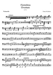 Fierrabras, D.796: Overture – cello part by Franz Schubert