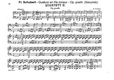 String Quartet No.14 in D Minor 'Death and the Maiden', D.810: Movement I. Arrangement for piano four hands by Franz Schubert