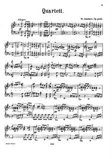 String Quartet No.14 in D Minor 'Death and the Maiden', D.810: Arrangement for piano by Franz Schubert