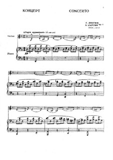 Violin Concerto in D minor, Op.61: Arrangement for violin and piano by Sergei Lyapunov