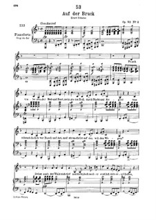 Auf der Bruck (On The Bridge), D.853 Op.93 No.2: For low voice and piano by Franz Schubert