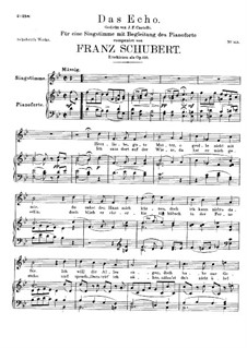 Das Echo (The Echo), D.868 Op.130: For high voice and piano by Franz Schubert