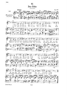 Das Echo (The Echo), D.868 Op.130: For low voice and piano by Franz Schubert