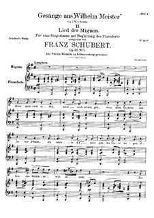 No.2 Song of Mignon: E minor by Franz Schubert